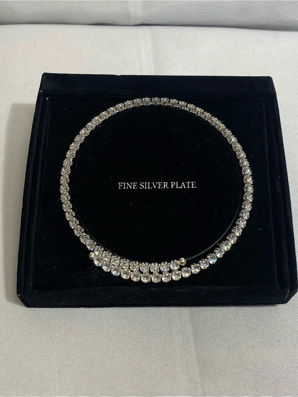 Kohl's Silver-Tone Clear Crystal Tennis Necklace
